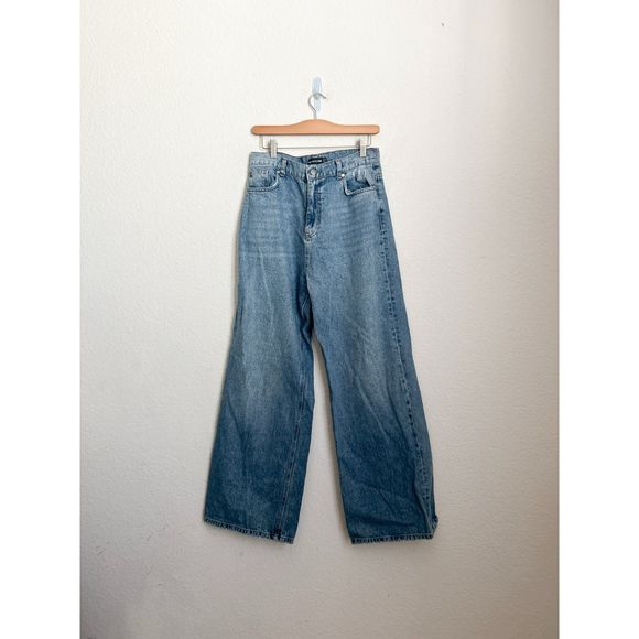 Pretty Little Thing Wide leg high rise pants size 12 - Picture 1 of 5